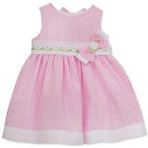 Rare Editions Pink Gingham Dress with bow size 5